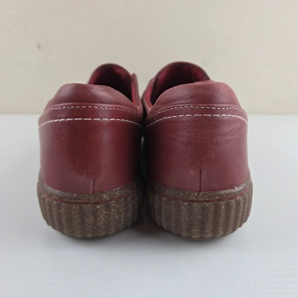Clarks Caroline Pearl Red Leather Comfort Casual Shoes Women's Size 9 M